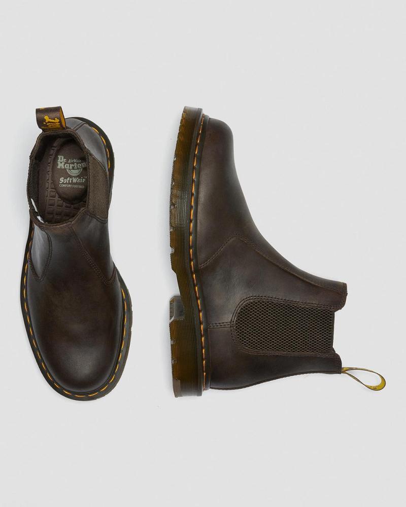 Dr Martens 2976 Slip Resistant Leren Enkellaars Heren Donkerbruin | NL 376QMA